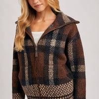 Plaid Knit Jacket