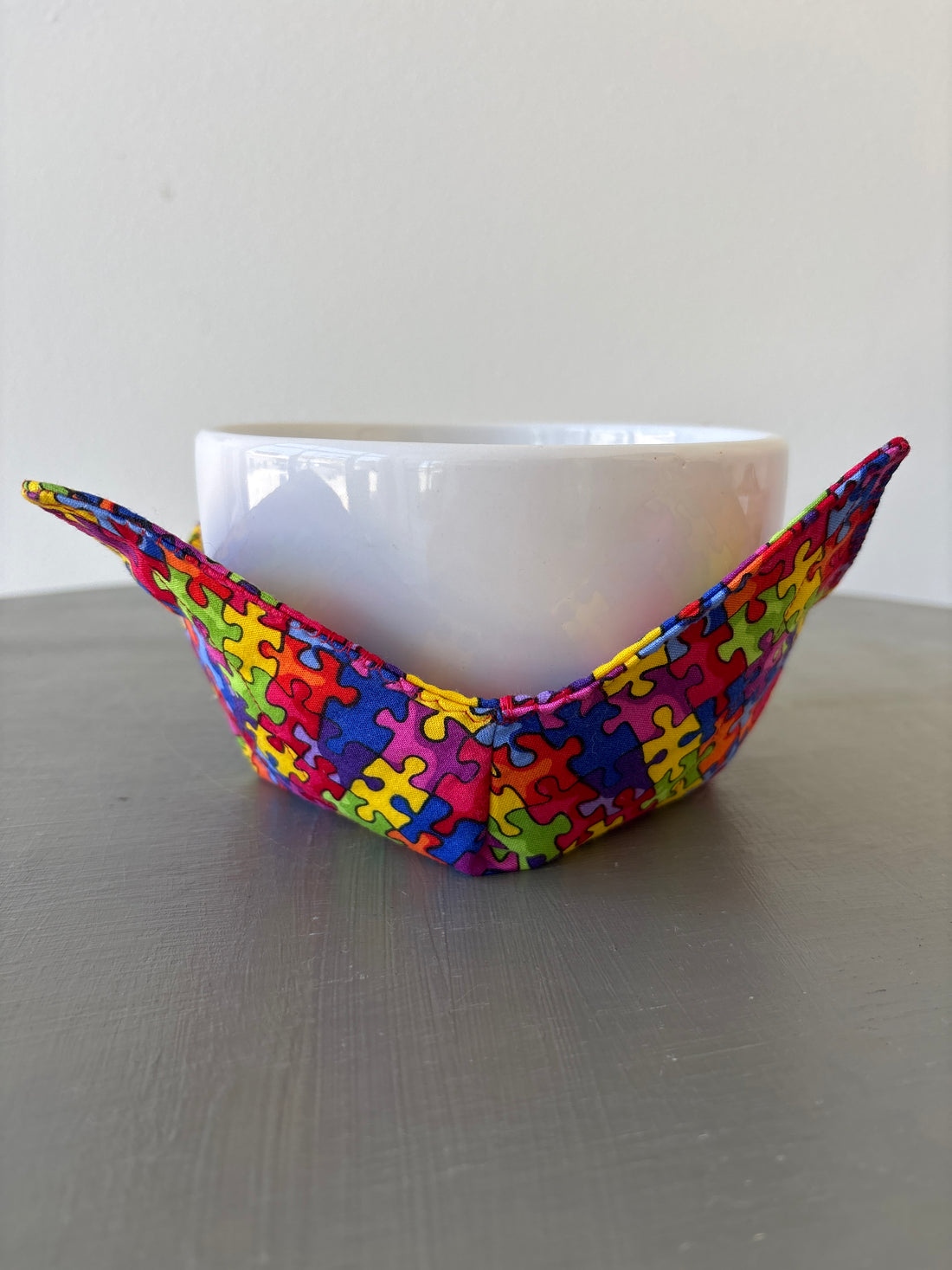 Colorful Puzzle Pieces Bowl Cozy