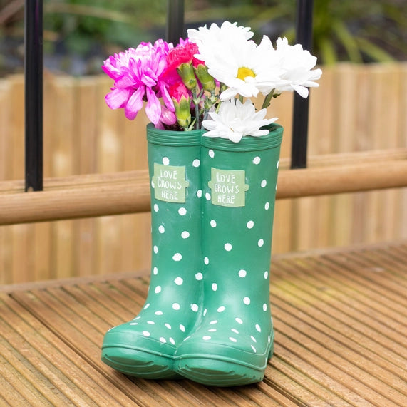 Dark Green Welly Boot Planter