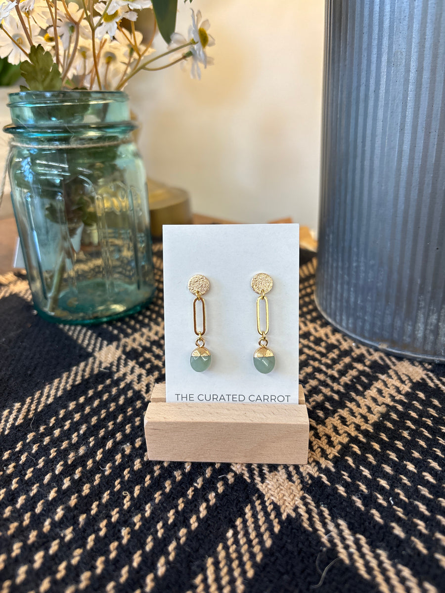 Aventurine Statement Post Earrings
