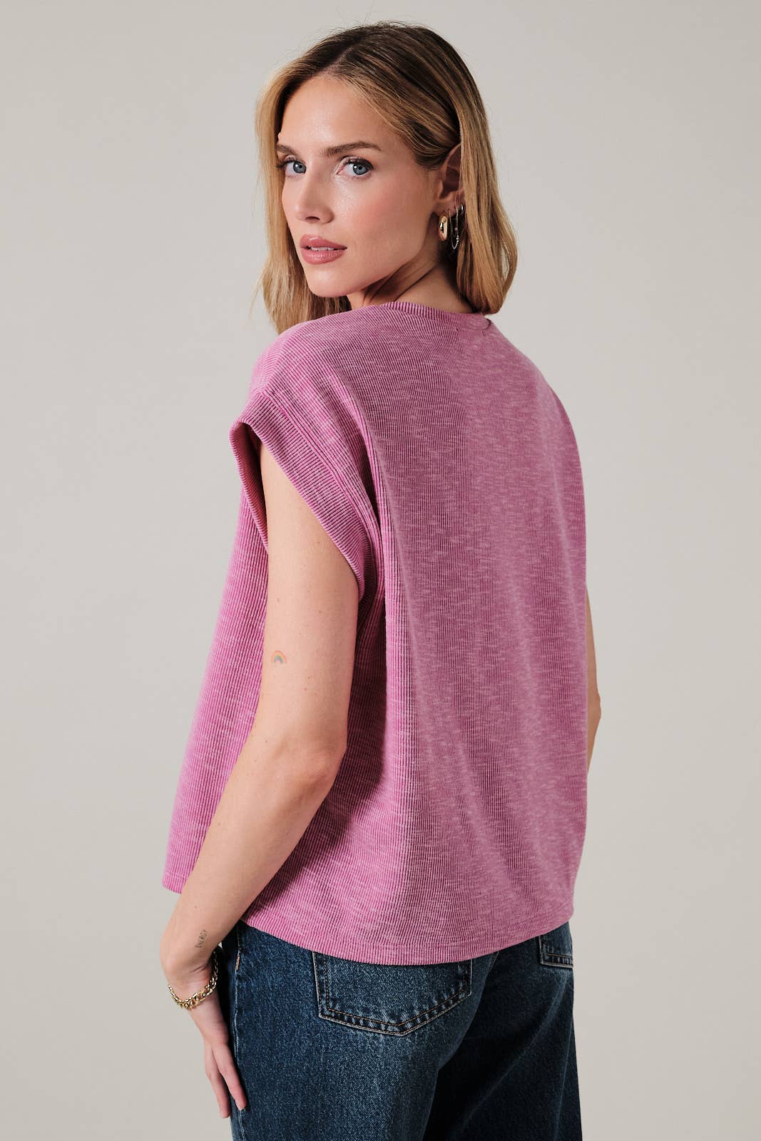 Magenta Ribbed Top