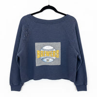Repurposed Cropped Sweatshirt with MKE Baseball Patch