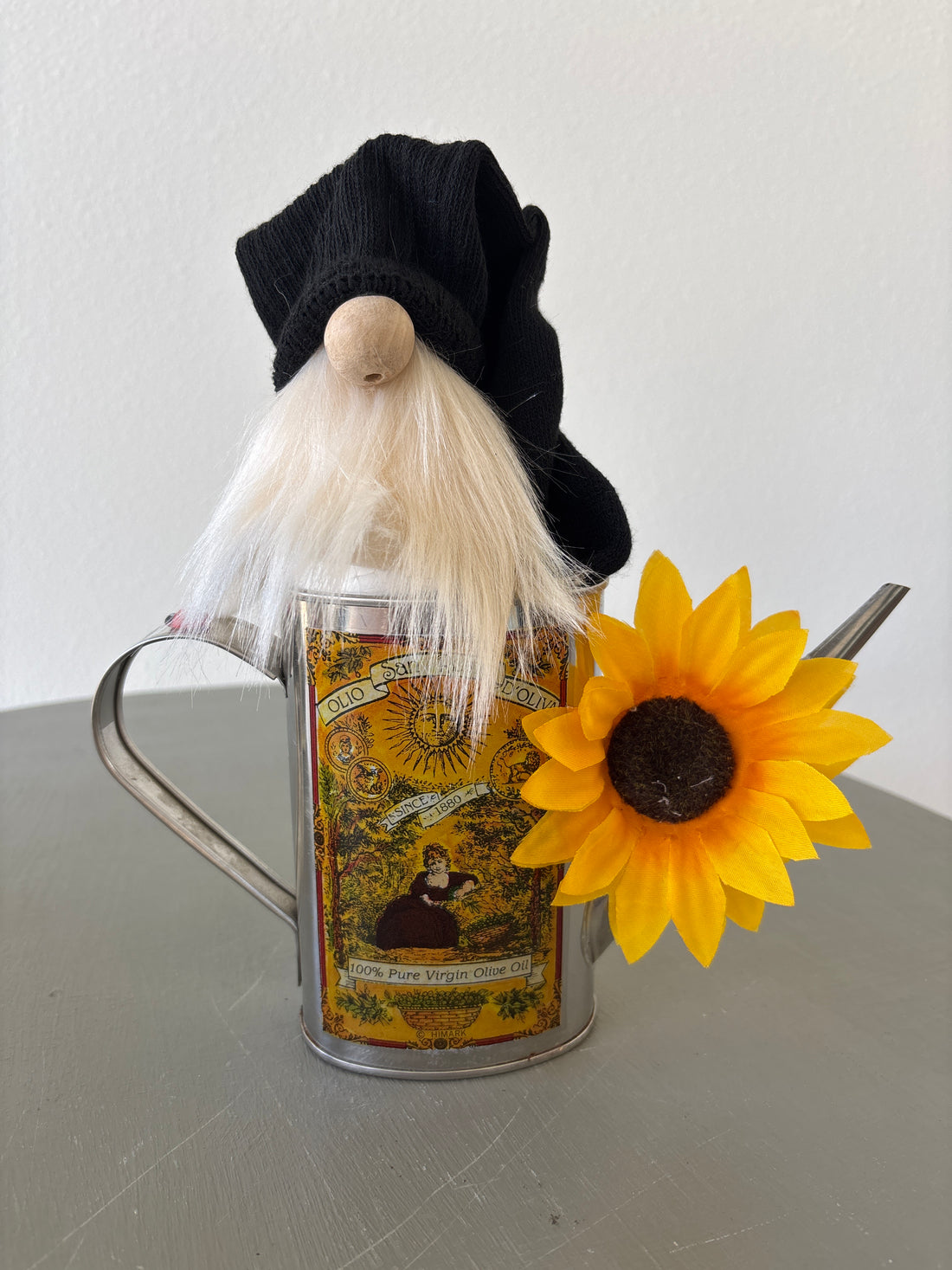 Sunflower Olive Oil Watering Can Gnome