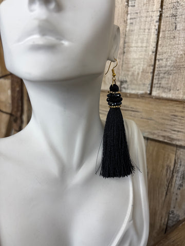 Black Fringe Earrings