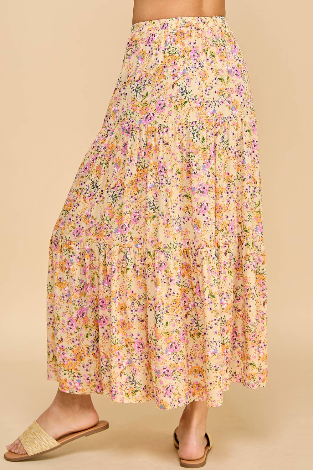 Yellow Floral Maxi Skirt