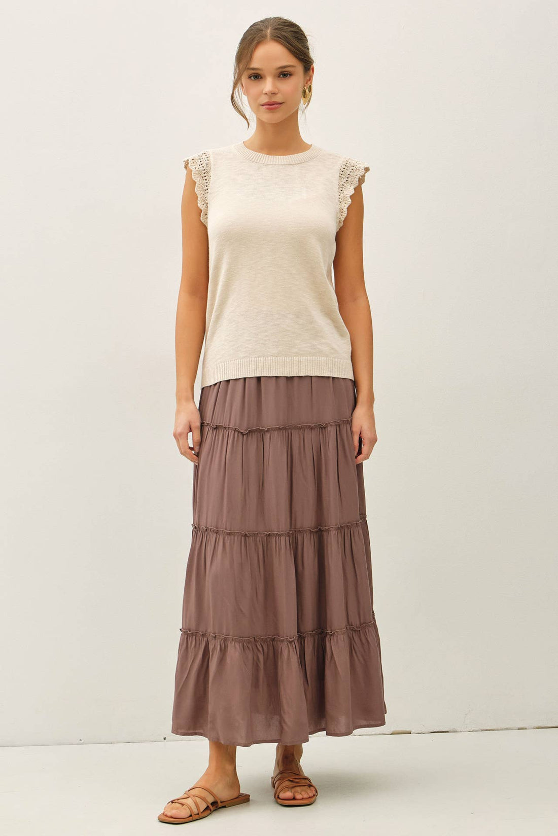 Crochet Ruffle Top - White