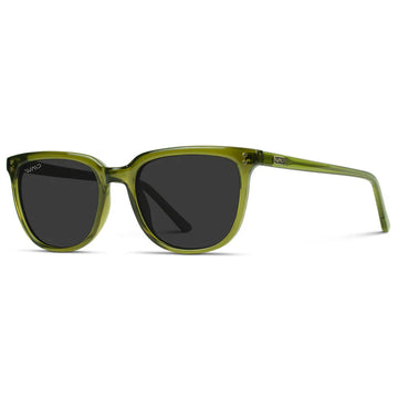 Abner - Classic Retro Square Polarized Sunglasses - Green Frame/Black Lens
