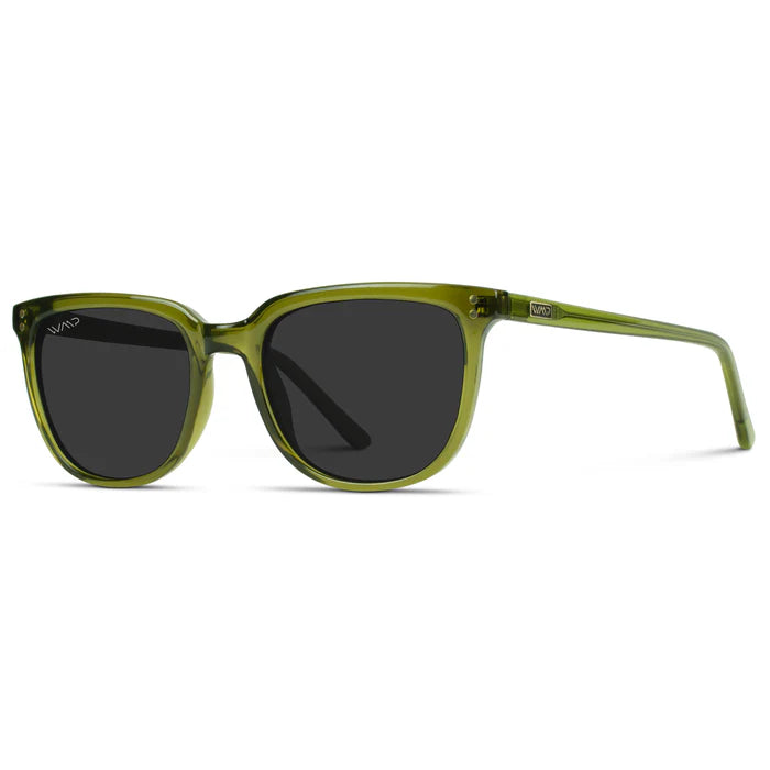 Abner - Classic Retro Square Polarized Sunglasses - Green Frame/Black Lens