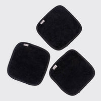 Microfiber Face Towels 3pc Set - Black