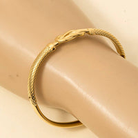 Stainless Steel Textured Knot Bangle Bracelet