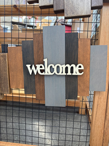 Sound Wave Wooden Sign - Welcome