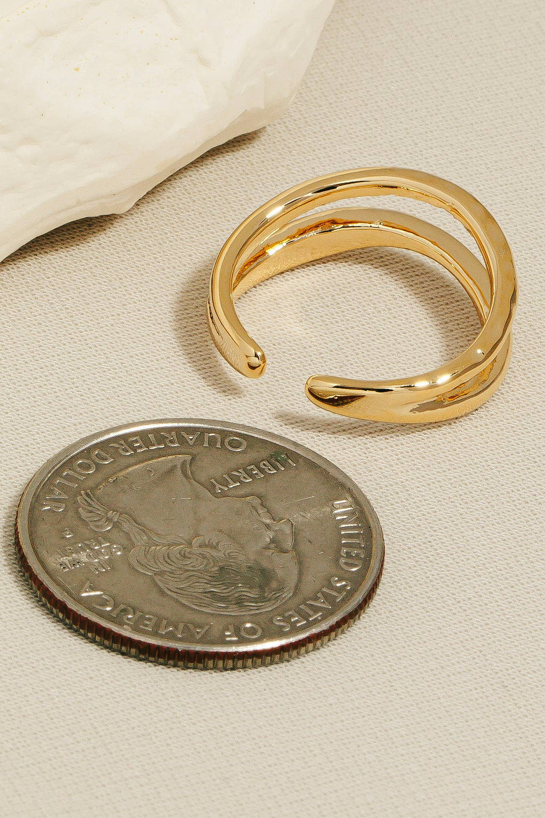 Gold Dipped Two Row Gold Ring
