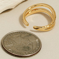 Gold Dipped Two Row Gold Ring