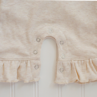 Baby Girl Outfit | Oatmeal Flutter Romper - HI