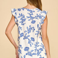 Blue Floral Top