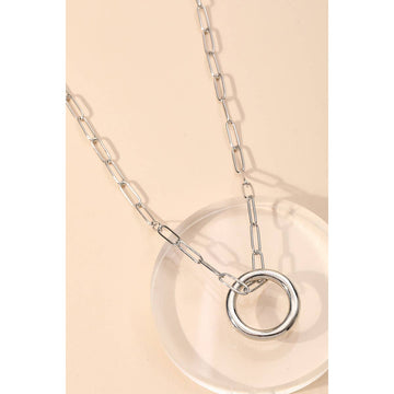 Round Circle Cutout Pendant Necklace