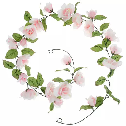 6' Pink Rose Garland