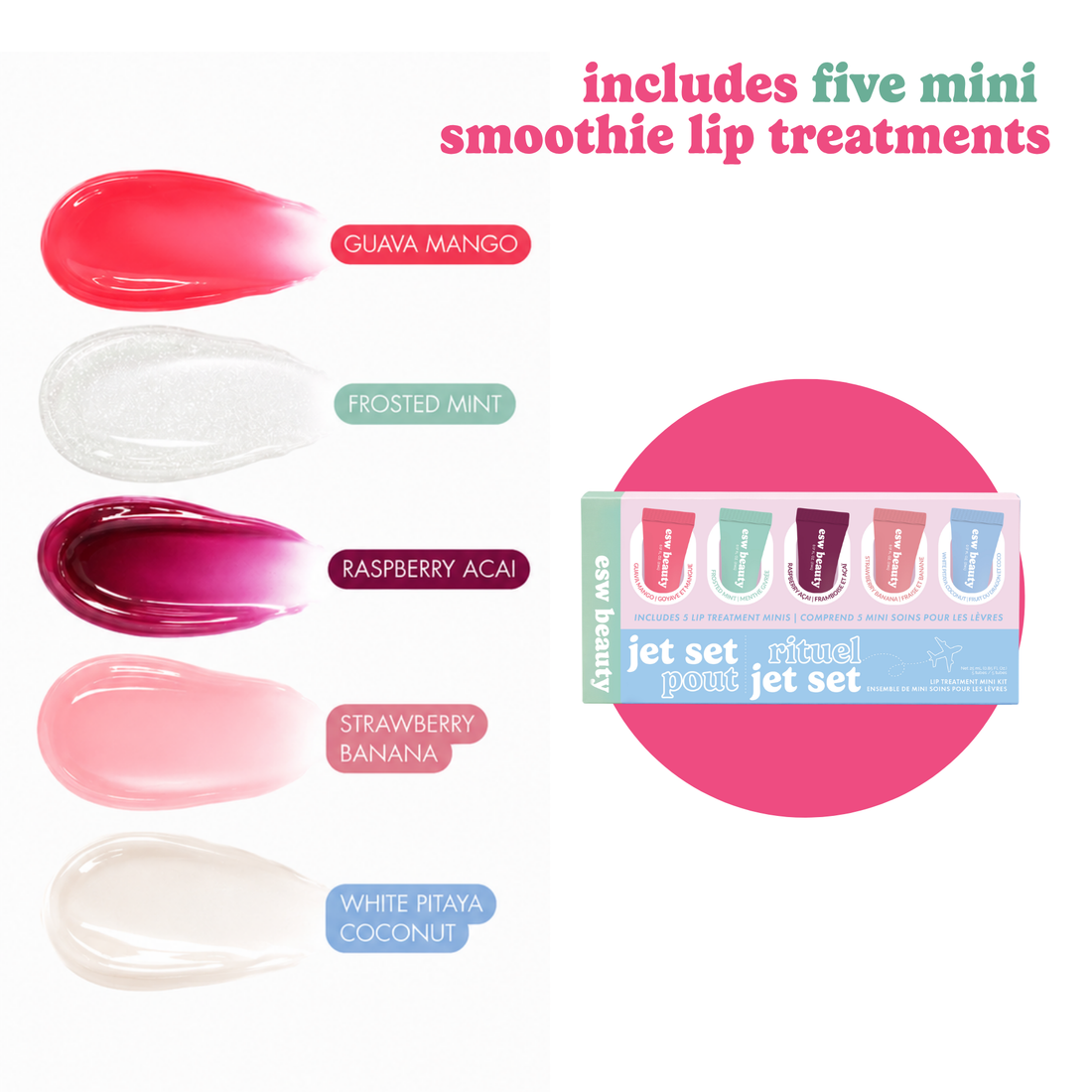 Jet Set Pout Mini Lip Treatment Kit (5x Lip Treatment)