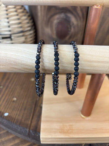 Lava Diffuser Stackable Bracelet - Black
