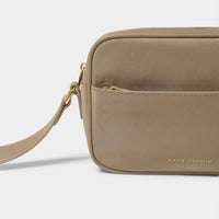 NYLON-LUXE CROSSBODY BAG | Taupe | 5 15/16" x 8 11/16" x 2 3/8"