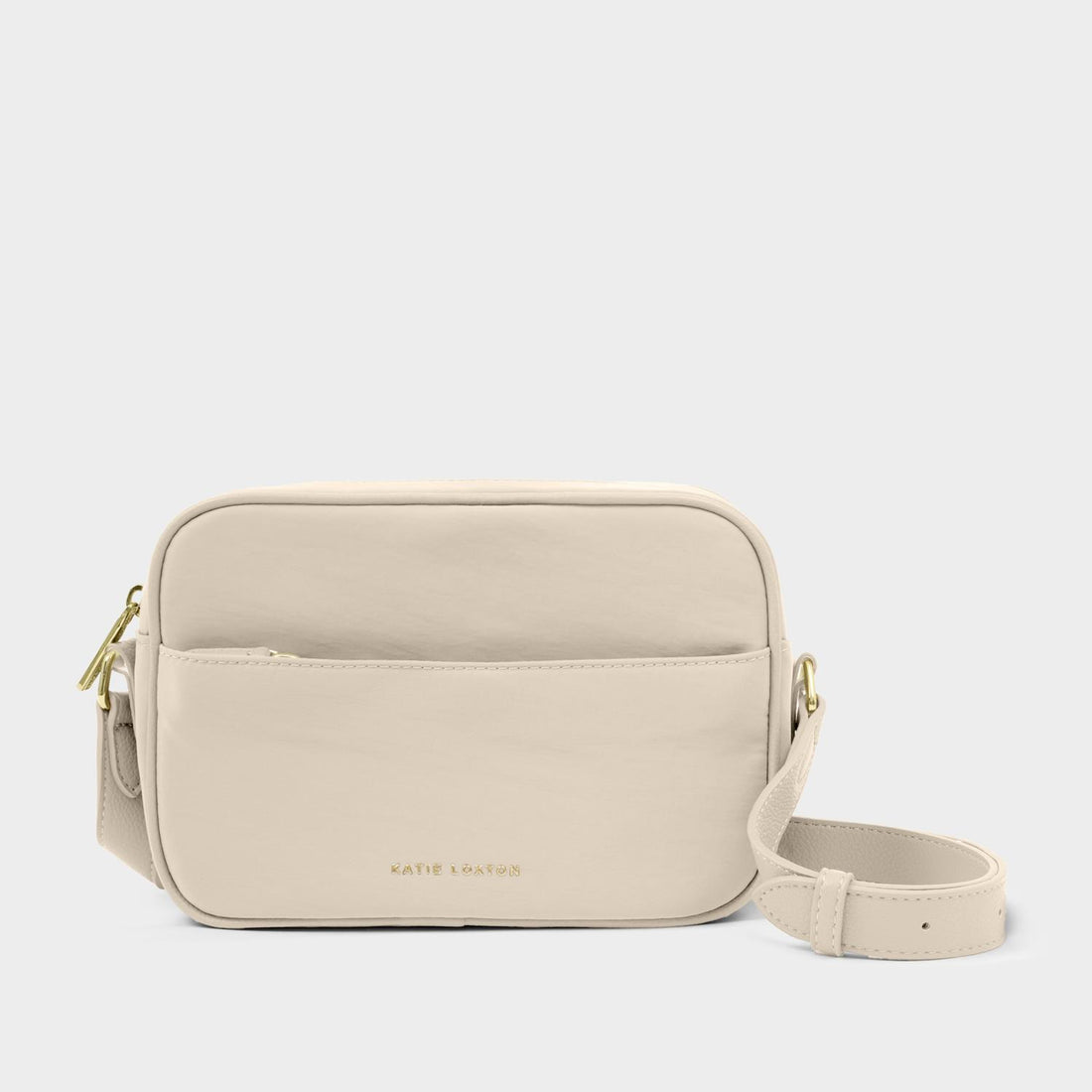 NYLON-LUXE CROSSBODY BAG | Chalk | 4 3/4" x 8 11/16" x 1 3/4"