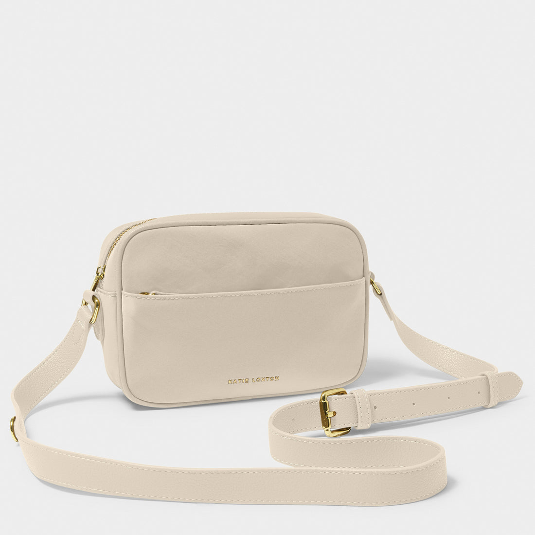 NYLON-LUXE CROSSBODY BAG | Chalk | 4 3/4" x 8 11/16" x 1 3/4"