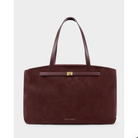 ORIN TOTE BAG | Cherry Suedette / Cherry | 10 5/8" x 17 1/2" x 4 15/16"