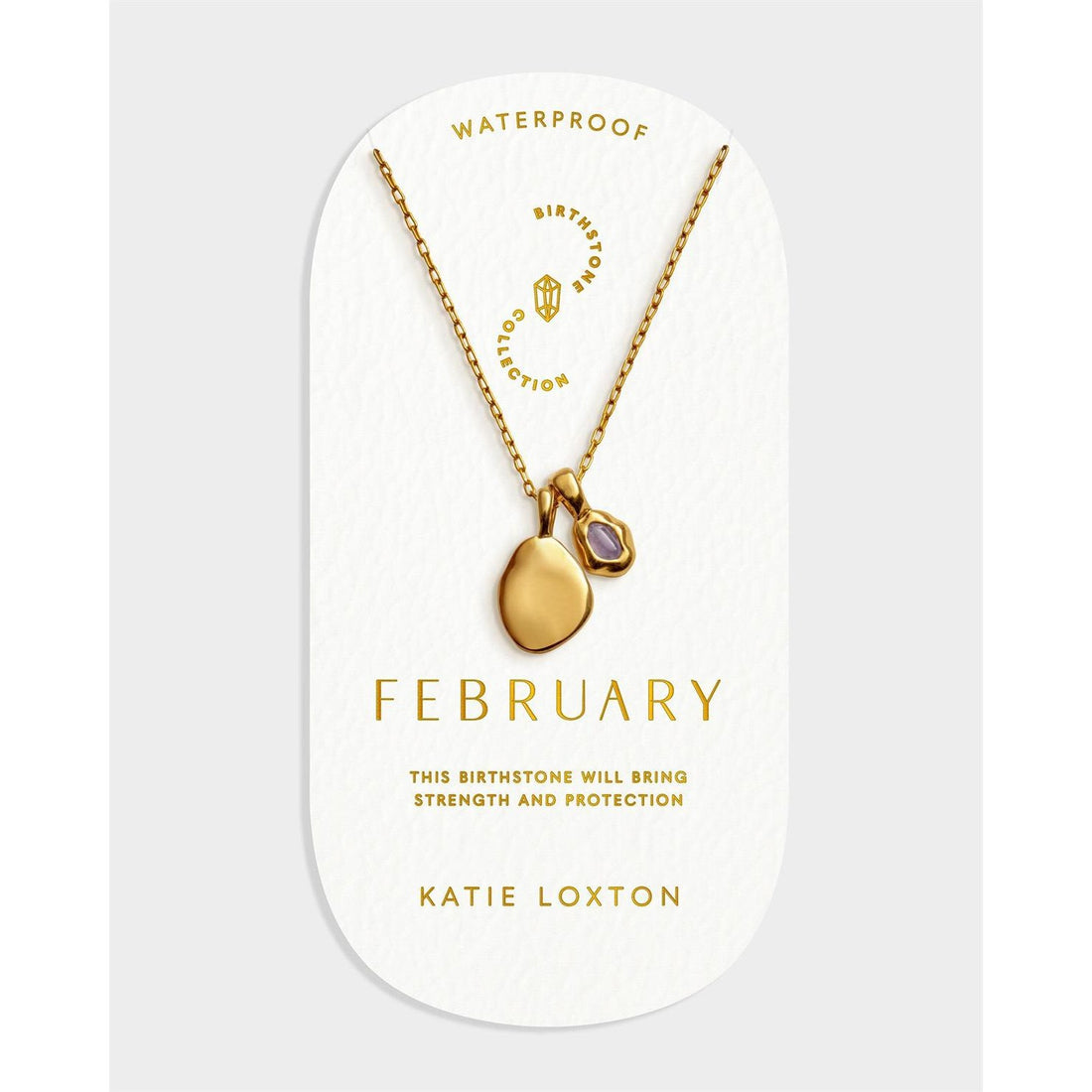 BIRTHSTONE NECKLACE | FEBRUARY | Amethyst | 15 3/4" + 1 15/16" extender