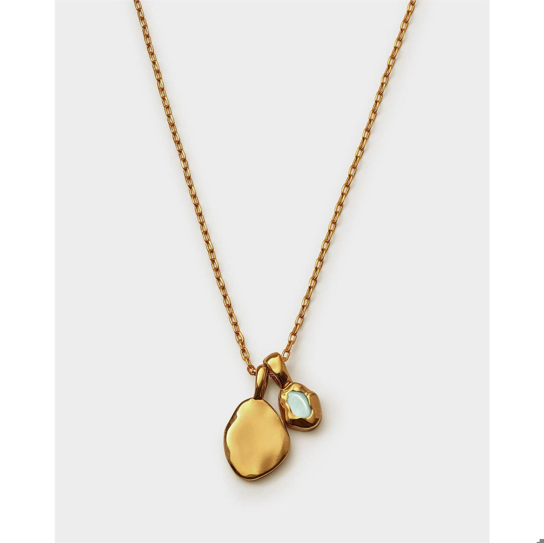 BIRTHSTONE NECKLACE | MARCH | Aqua Crystal | 15 3/4" + 1 15/16" extender