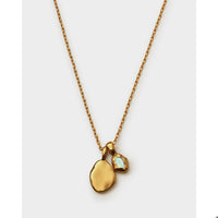 BIRTHSTONE NECKLACE | MARCH | Aqua Crystal | 15 3/4" + 1 15/16" extender