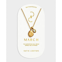 BIRTHSTONE NECKLACE | MARCH | Aqua Crystal | 15 3/4" + 1 15/16" extender