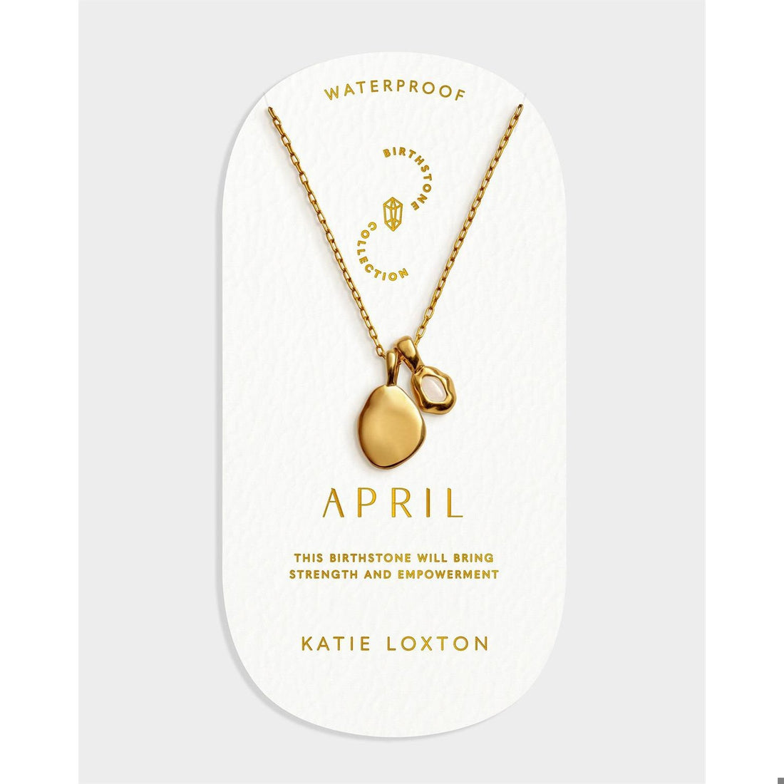 BIRTHSTONE NECKLACE | APRIL | Rock Crystal | 15 3/4" + 1 15/16" extender