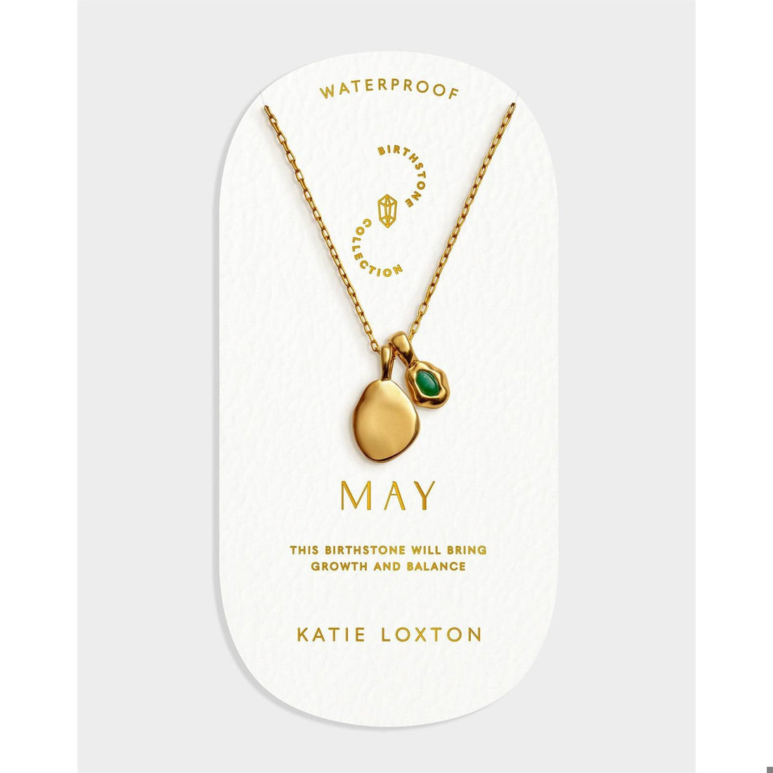 BIRTHSTONE NECKLACE | MAY | Green Agate | 15 3/4" + 1 15/16" extender