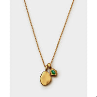 BIRTHSTONE NECKLACE | MAY | Green Agate | 15 3/4" + 1 15/16" extender