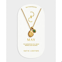 BIRTHSTONE NECKLACE | MAY | Green Agate | 15 3/4" + 1 15/16" extender