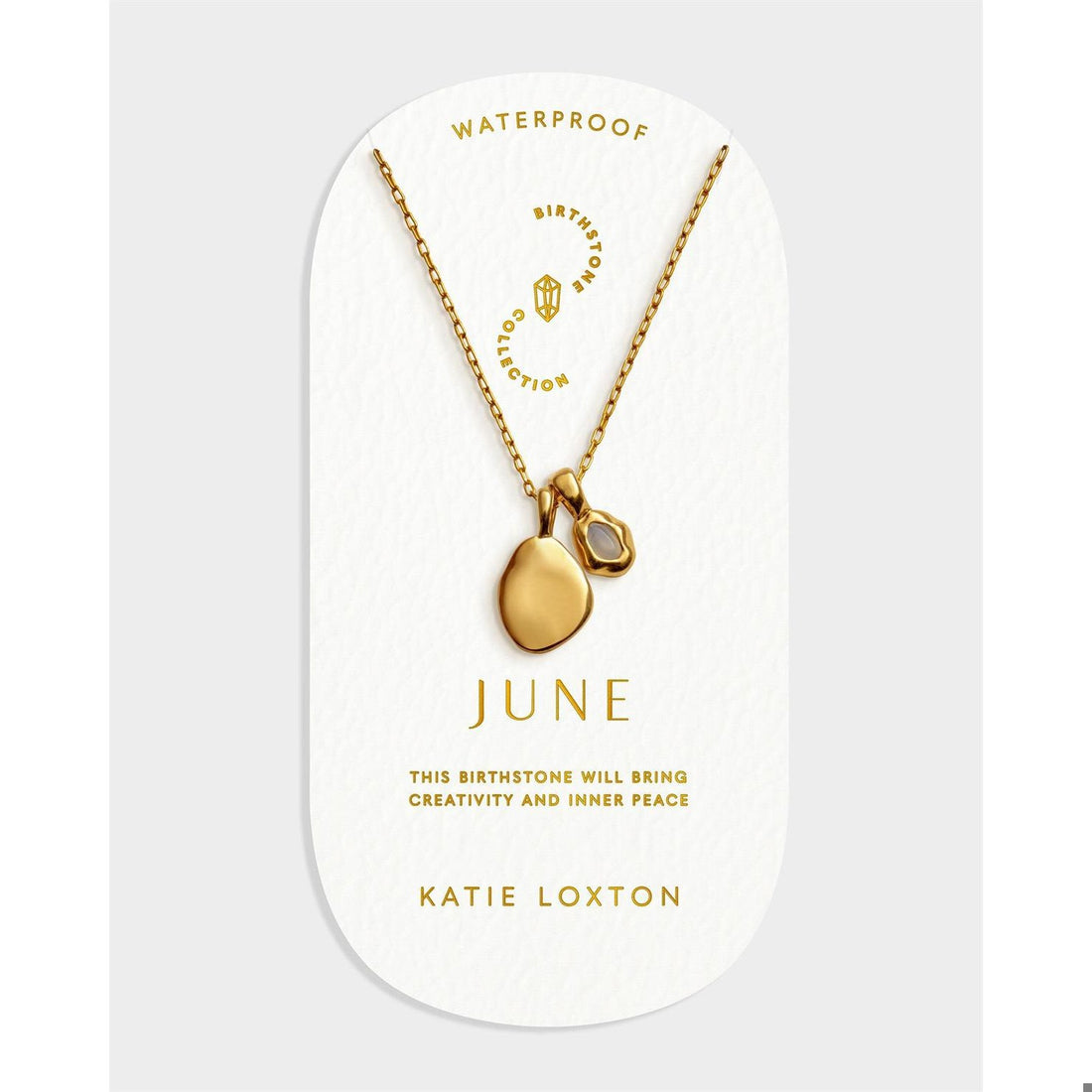BIRTHSTONE NECKLACE | JUNE | Moonstone | 15 3/4" + 1 15/16" extender