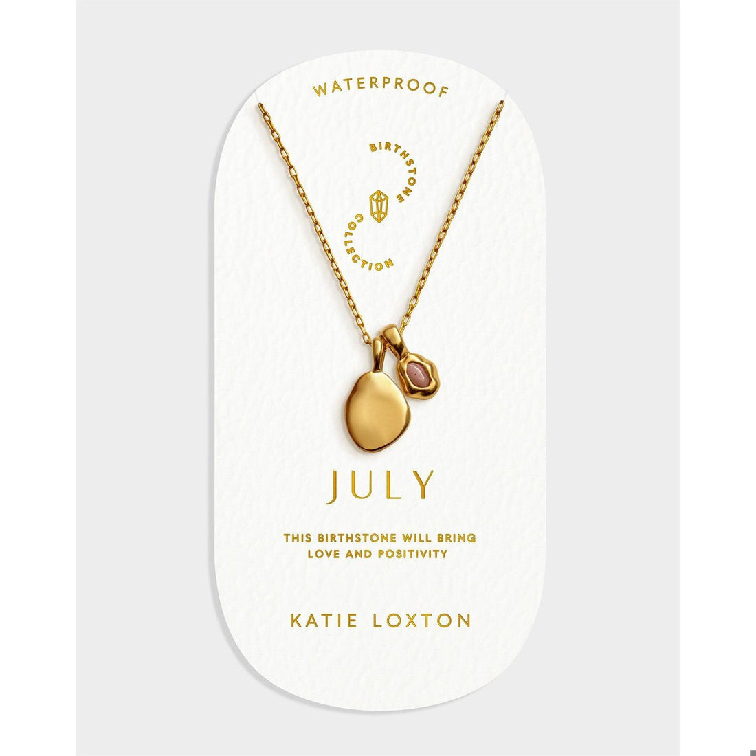 BIRTHSTONE NECKLACE | JULY | Sunstone | 15 3/4" + 1 15/16" extender