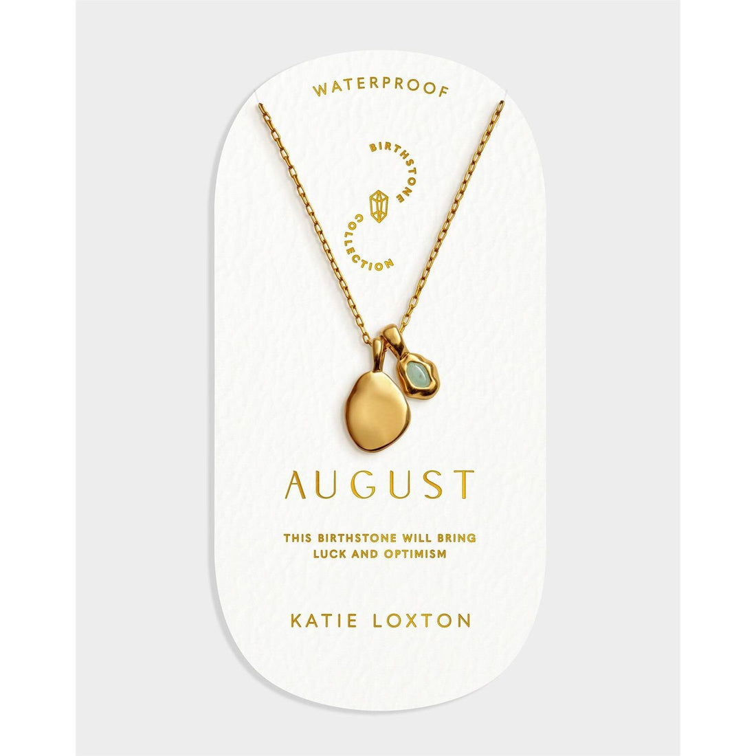 BIRTHSTONE NECKLACE | AUGUST | Aventurine | 15 3/4" + 1 15/16" extender