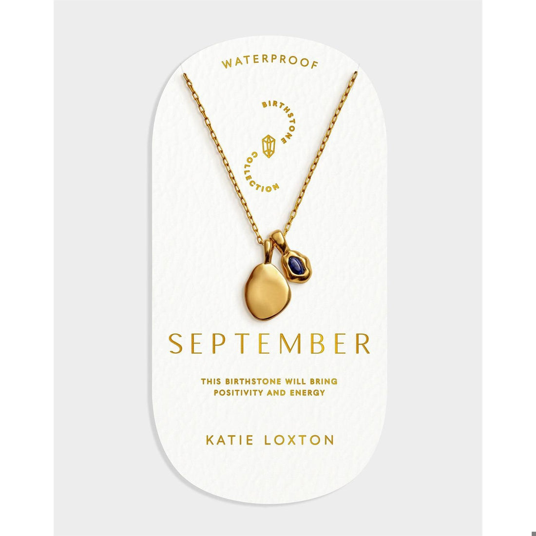 BIRTHSTONE NECKLACE | SEPTEMBER | Lapis Lazuli | 15 3/4" + 1 15/16" extender