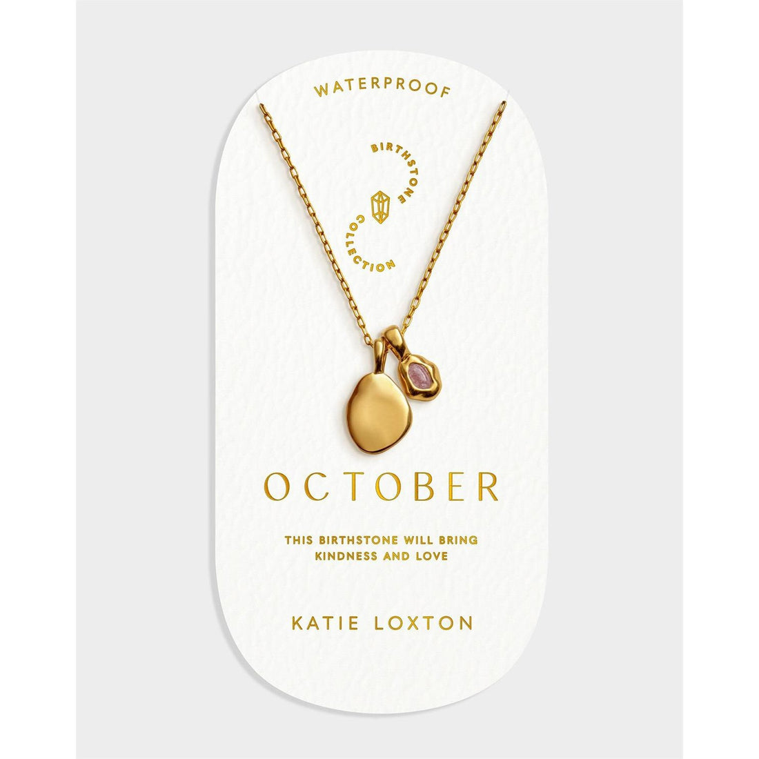 BIRTHSTONE NECKLACE | OCTOBER | Tourmaline | 15 3/4" + 1 15/16" extender