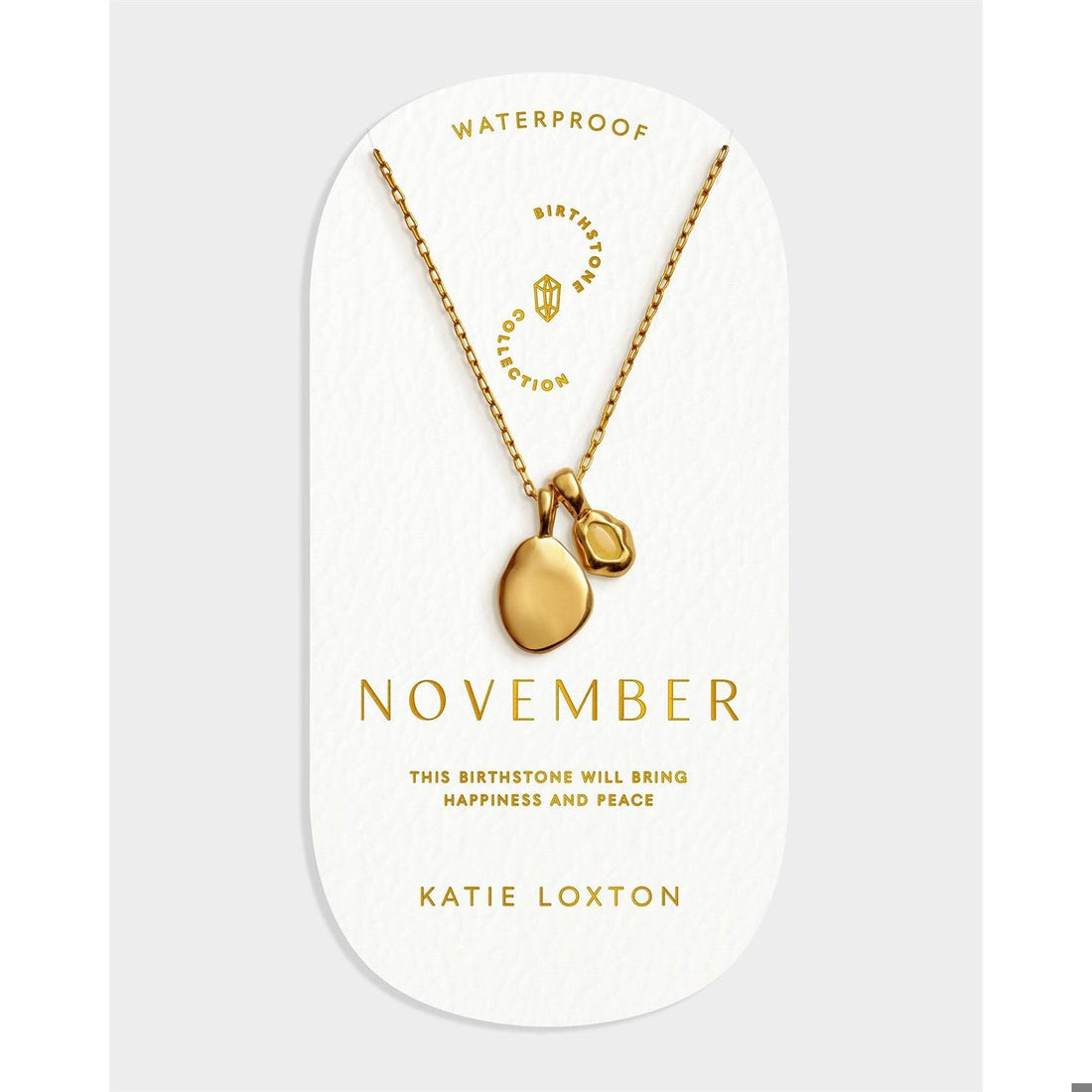 BIRTHSTONE NECKLACE | NOVEMBER | Yellow Quartz | 15 3/4" + 1 15/16" extender