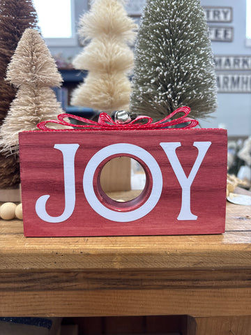 Joy Block Sign With Hole