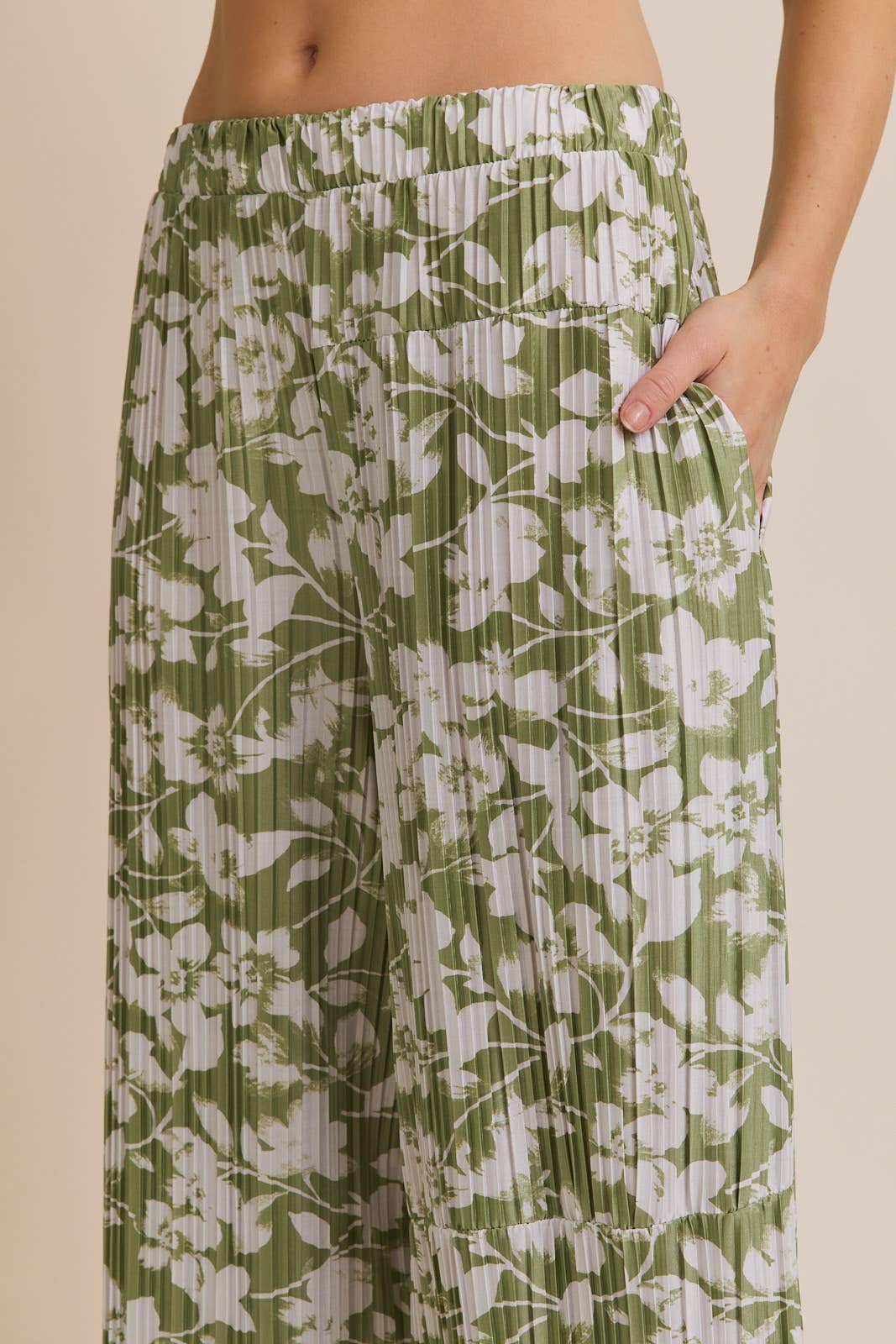 Palazzo Pleated Pants - Floral