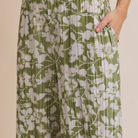 Palazzo Pleated Pants - Floral