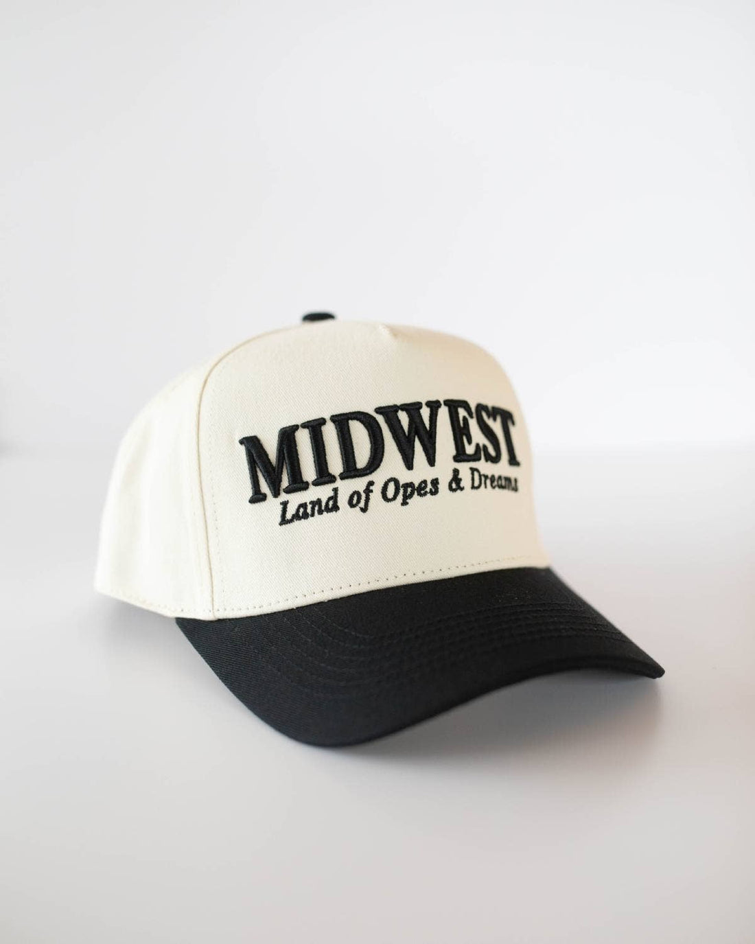 Midwest Land of Opes & Dreams Unisex Trucker Hat - Black & Cream