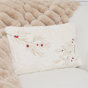 Berry Holly Fur Pillow