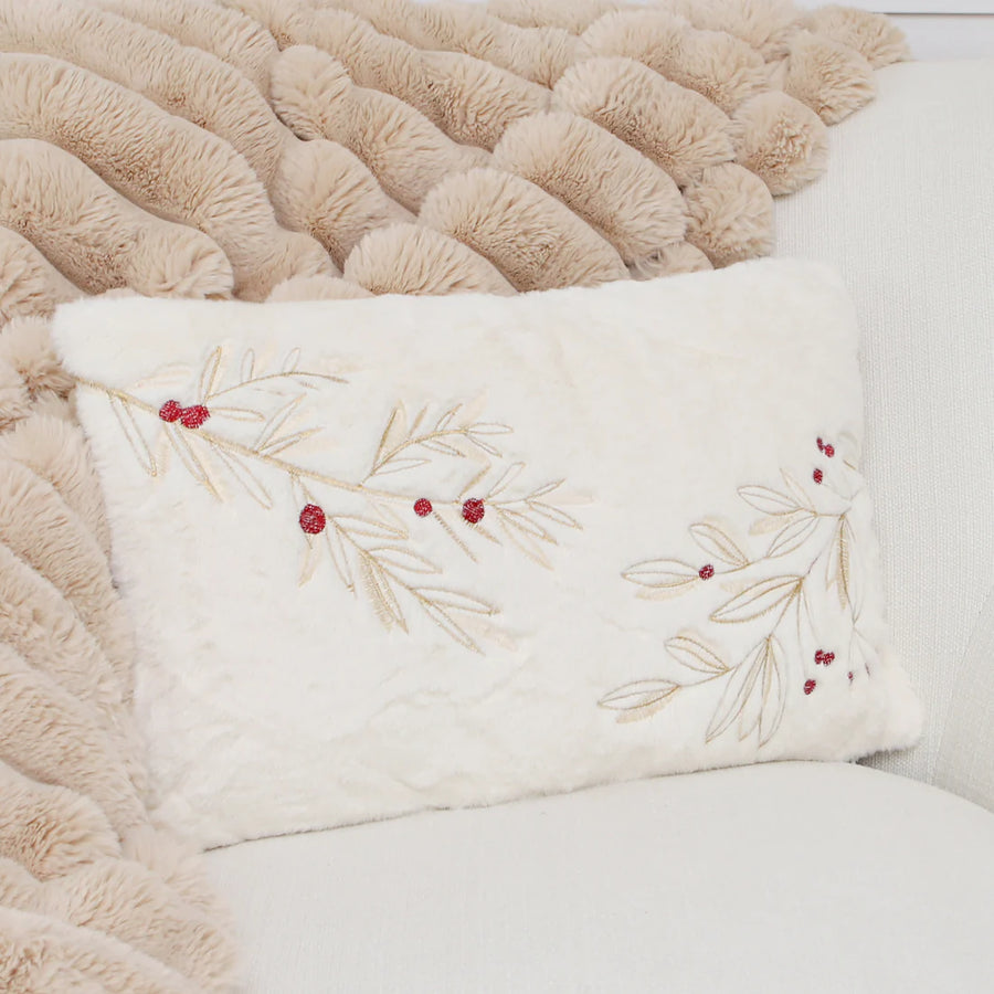 Berry Holly Fur Pillow