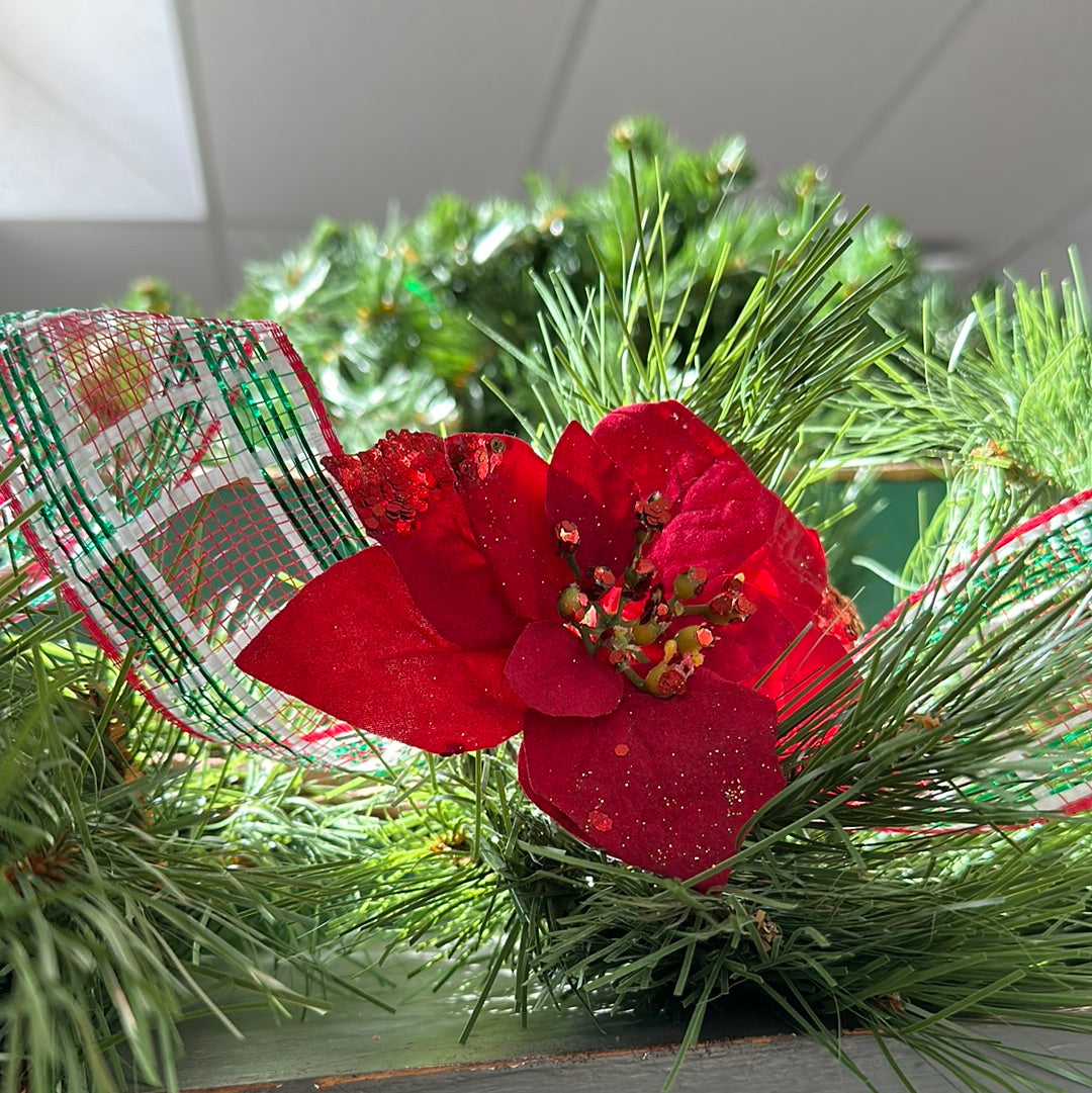 Sparkle Poinsettia Clip