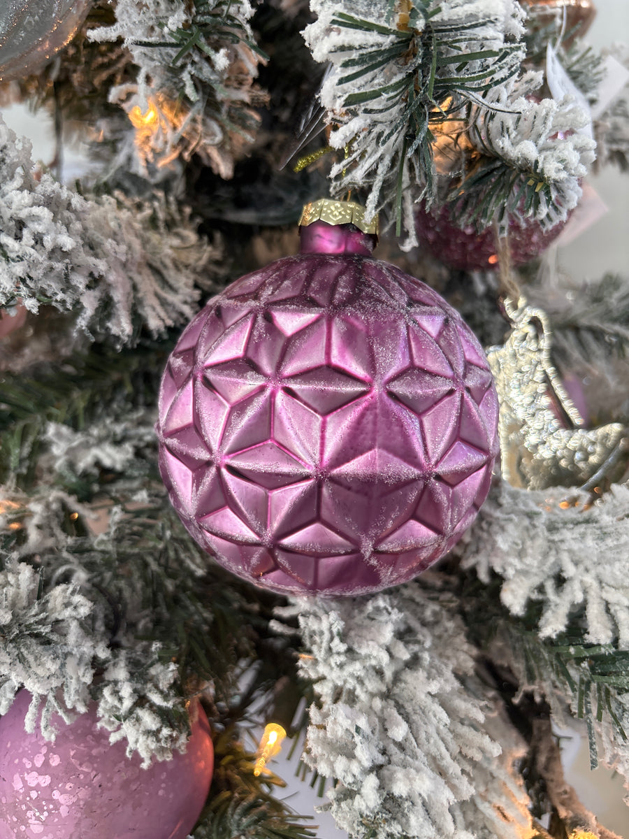 Pink Ball Ornament - 4"