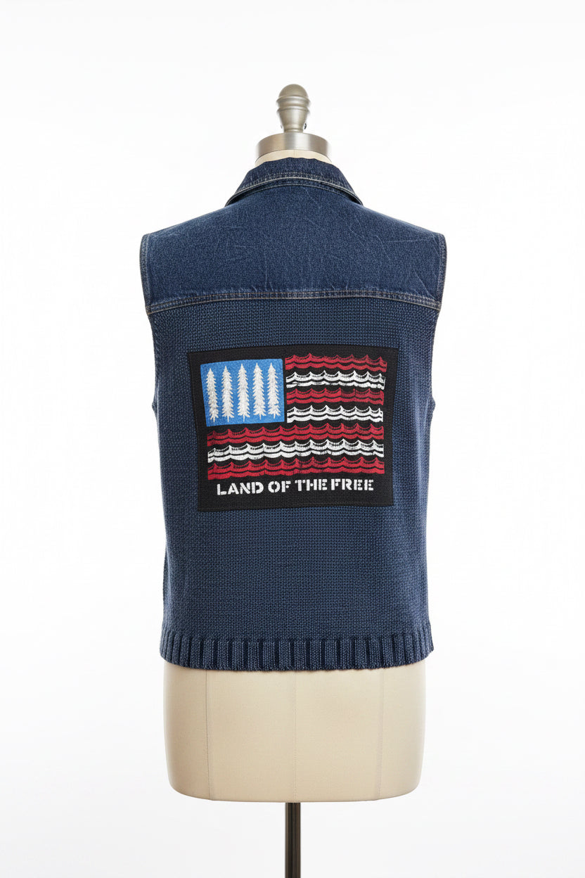 Repurposed Vest with Land of the Free Patch